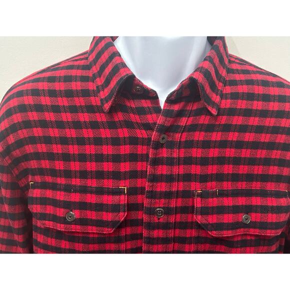 Orvis Buffalo Plaid Flannel Red Black Long Sleeve Shirt - Picture 5 of 6